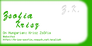 zsofia krisz business card